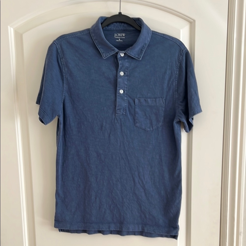 J. Crew Blue Polo Shirt Classic Casual Style- Men Small